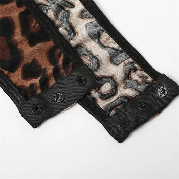 Nove ženske seksi leopard tiskanja Teddy obleka, erotično kovinske verige obesi perilo tanke oddelek žice brezplačno nedrček, tangice spodnje perilo