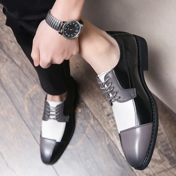 Novo Pomlad Jesen Fashion Urad za Moške čevlje, Klasične Usnjene Moške Poslovno Obleko, Čevlji za svate Oxford Čevlji Velikost 38-48