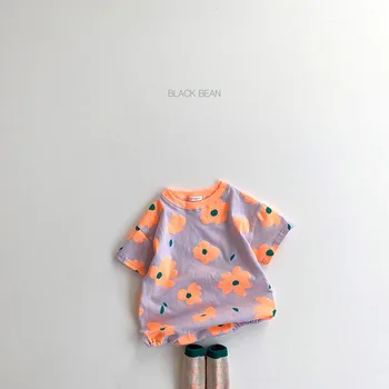 Novorojenega Otroka, igralne obleke Moda korejski Cvet Kratek Rokav Bodysuits za Dekle Leta 2020 Poletje Otroka Eno-Kos Bombaža Dekle Romper Nova
