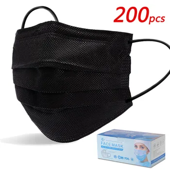 Odraslih Mascarillas Razpoložljivi Črno Masko 3 Plast Varnosti Prah Respirator Zaščitni Obraz, Usta Kirurško Masko z Box