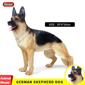 Oenux Pristni nemški Ovčar Živali Simulacije Big Dog Pet figuric Model PVC Visoke Kakovosti Veren Igrača Otroci Darilo