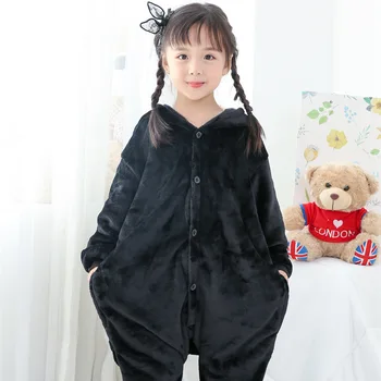 Otroci Black Kumamon Onesies Medved Sleeepwears Otrok, Cosplay Kostume Risanka Pižami
