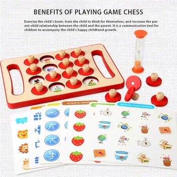 Otroci Lesene Memory Stick Šahovsko Igro, Zabavo Blok Igre Izobraževalne Barve Spoznavnih Sposobnosti Igrača Za Otroke #30D23