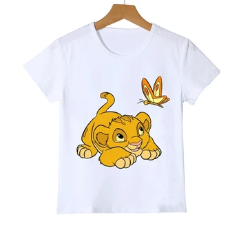 Otroci oblačila Lepe Risanke Levji Kralj Natisni T-shirt Dekleta/Fantje Smešno Živali, Otroška Oblačila Otroci Poletje vrhovi Tshirt fantje
