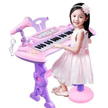 Otrok 37 Ključ Elektronski na Tipkovnici Klavir Orgle Igrača Nastavi Mikrofon Glasbo Igrajo Otroci Izobraževalne Igrače Darilo Vroče!