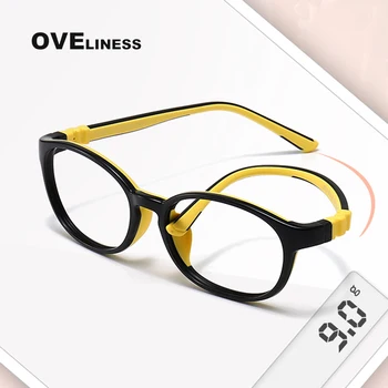 Očala Očala okvir Otrok Anti Blu-ray očala za fante, dekleta TR90 Otroci Recept očala Ovalne Očala Prilagodljiv