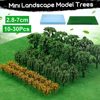 Plastični Miniaturni Model Drevesa Za Gradnjo Vlake Železnice Pokrajino Drevo Obsega Modela z Umetno Hill Pene Krovu Travo Zemljišč