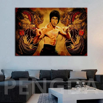 Platno Stensko Slikarstvo Umetnost Hd Natisne Povzetek Plakati Bruce Lee Slika Domov Dekoracijo Modularni Cuadros Za Spalnica Soba Okvir