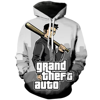 PLstar Kozmos 2018 Nove Modne Mens Hoodies igra Grand Theft Auto Vice City Tiskanje 3d Moški/Ženske Priložnostne Hooded Majica