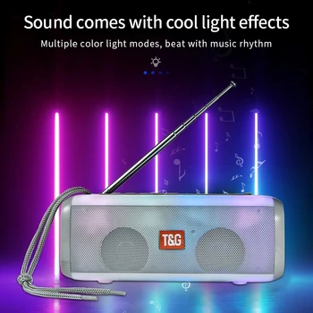 Prenosni TG144 Bluetooth Brezžični Zvočnik Stereo Sistem Zvočnikov Glasbeni Center s Kul bliskavico LED FM Raido Subwoofer Zvočnik