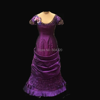 Prilagojene!NOVO arrivial Royal Purple Taffeta francoski Vojvodinja Kraljica Princesa Marie Antoinette Gledališče Državljanske vojne Obleke obleko, HL-299