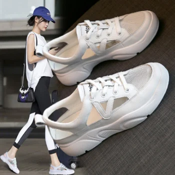 Priložnostne čevlji ženske majhnimi belimi čevlji ženske športni copati ženske dihanje očesa čevlji, športni čevlji ravno čevlji ženske sandali
