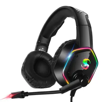 Profesionalni Led Luči Gaming Slušalke RGB svetlobe 7.1 kanalni Globok Bas Žično PS4 Gaming Slušalke Nastavljiv Slušalke za Računalnik