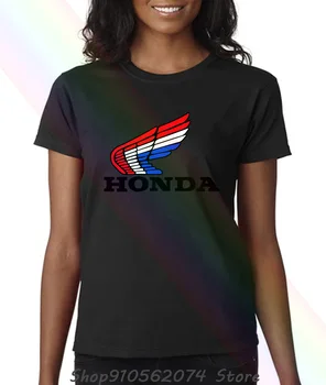 Retro Honda Slog Krilo Rdeča Bela Modra Natisnjeni Ženske T-shirt V 6-ih