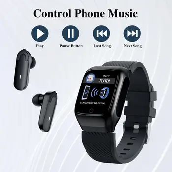 S305 Pametno Gledati Moške Čepkov Z Bluetooth Slušalke Glasbo, Šport SmartWatch za Uresničevanje Teči Dva v Enem za Android iOS