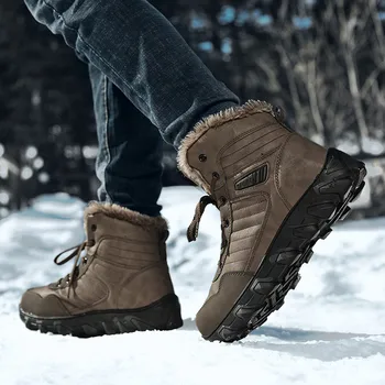 SAGACE sneg škornji moški pozimi topla nepremočljiva Plus Žamet Toplo Visoko-Top Sneg Čevlji moški Prostem Športni Copati za moške Bombaž Čevlji
