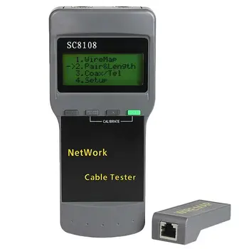 SC8108 Prenosni LCD Omrežja Tester Meter&LAN Telefonski Kabel Tester & Meter z LCD Zaslonom RJ45