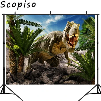 Scopiso Fotografija Ozadje Jurassic 3D Dinozaver Park Ozadje Foto Studio Otrok Rojstni dan Photocall Ozadju