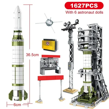 SEMBO 2147pcs Mesto Tehnika Letalstva Raketa gradniki Umetno Satellite Launch Vehicle Ustvarjalec Prostora Kozmonavt Opeke
