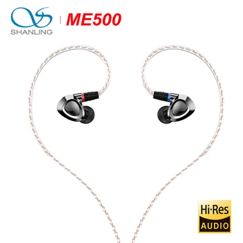 SHANLING ME500 Hi-fi Avdio Trojno Hibridni Voznik(1DD+2 Knowles BA) Slušalke IEM Medenina kovinsko lupino s Snemljivo MMCX kabel