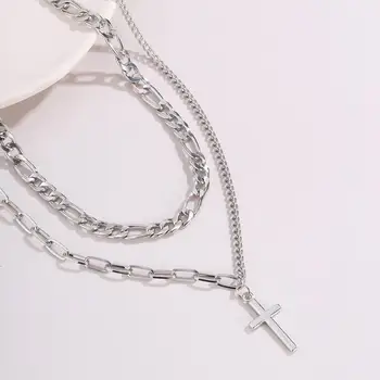 SHIXIN 2 kom/Set Kratek Choker Kola Ogrlica za Ženske Križ Obesek Ogrlice 2020 Modni Nakit za Vrat Collier Femme Darila