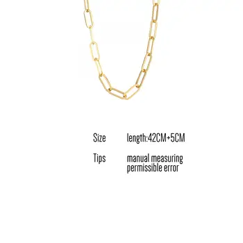 SOMMAR 2020 iz nerjavečega jekla, Zlata barva, dolžina: 42cm extender 5 cm prilagodite ogrlica verige kvadratnih multi-layer ogrlice moški nakit