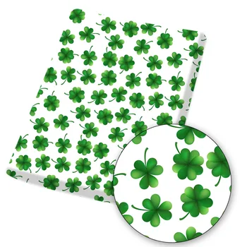 St. Patrick ' s Day Poliester Bombaž Tkanina Štiri Liste Tiskane Tkanine DIY Šivanje Domačega Tekstilnega Materiala, ki Oblačilo 45*145 cm 80 g IBOWS
