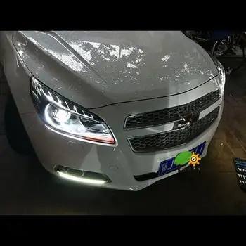 Strani Vključite Signal Razsvetljavo Cob Styling Dnevnih Luces Led Par Auto Drl Žarometi Avtomobila Svetlobe Zbora ZA Chevrolet Malibu