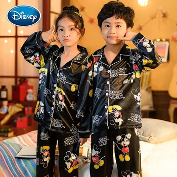 Strip Disney Mickey Jeseni, Pozimi otroške Pižame Tanke Risanka Dekleta Dolgo sleeved Fant Jopico Zunanji Nositi Domov Oblačila