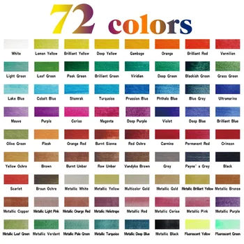 Strokovno 72 Barve Trdna Akvarel Barve, Komplet Z Paintbrush Vode barvni Pigment Nastavite Acuarelas Verf ustvarjalce