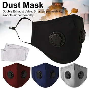 Tcare Dvojni Ventil Odraslih PM2.5 Usta Masko z 2 Zamenljivi Filtri Masko Proti Prahu Onesnaževanja Zaščitna Dihanje Maske za Obraz