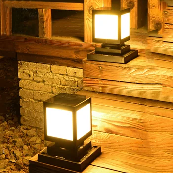 Thrisdar vodoodporna LED Sončne Steber Svetilke Ulica Svetlobo na Prostem Krajine Villa Sončne Posledic Luči na Verandi Ograjo Sončne Stolpec lučka