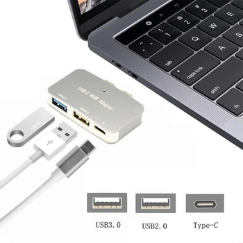 Tip C-USB 3.0 za Visoke Hitrosti Hub kartica Z PD Vmesnik Za MacBook Pro 13 15 palčni Y4UE