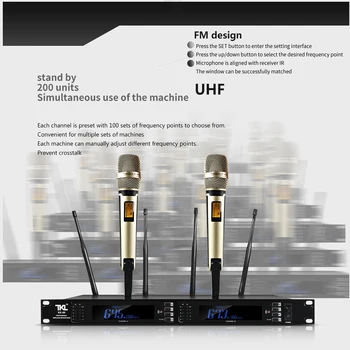 TKL RX-80 UHF res Raznolikosti dvojno zapovedano brezžični mikrofon družino karaoke mic strokovno fazi brezžični mikrofon