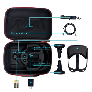 Trdi EVA Torbici Potovanja Zaščitna Vreča za Shranjevanje Box torbico Torbica za -Oculus Quest 2 VR Slušalke in Pribor