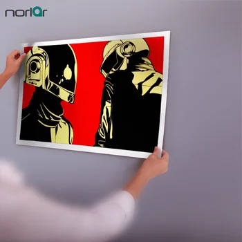 Umetnost Tiskanja Platno Slikarstvo Daft Punk Čelade House Glasba Pop Art VELIK VELIKAN STENO Tiskanje PLAKATA BREZ Okvirja