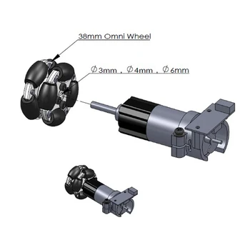 UniHobby UH184 38 mm 1.5 inch Dvojno Plastično Omni Kolo z 3 mm 4 mm montaža sklopke za Arduino Robot Platforme(4pcs/zavitek)