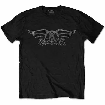 Uradni Aerosmith T Shirt Letnik Logotip Black Mens Classic Rock Metal Tee Unisex