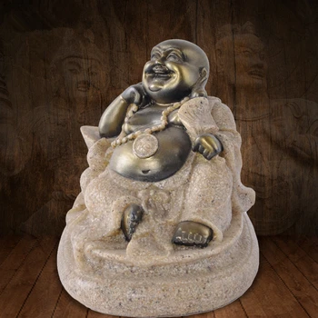 VILEAD Narave Pesek Kamen Maitreja Buda Kipi Verskih Smeh Buda Figurice Božični Okraski za Dom Letnik