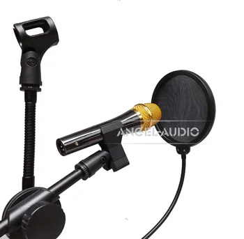 Visoka Kakovost Dvojno Plast Prilagodljiv Studio Snemanje Mikrofona Veter Zaslon Ščit Gooseneck Mikrofon Pop Filter Vetrobransko Steklo