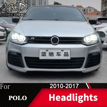 Vodja Svetilka Za Avto VW POLO 2010-2017 Polo Žarometi meglenki Dan Teče Luči DRL H7 LED Bi Xenon Žarnica Avto Opremo