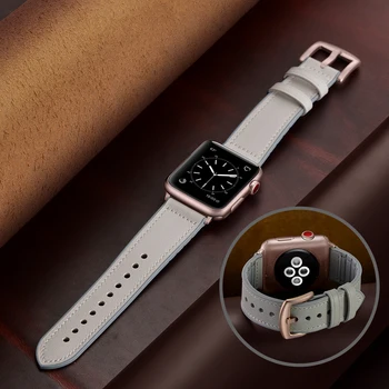Watchbands za apple jermenčki serije 5 44 mm ( 2019 ) usnja s silikonsko Zapestnico Zapestje Traku za iwatch 5 40 mm pasu correa