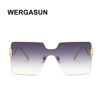 WERGASUN 2020 Moda Kvadratnih sončna Očala Ženske blagovne Znamke Oblikovalec Prevelik Padec Enega Kosa sončna Očala Nov Slog Odtenki UV400