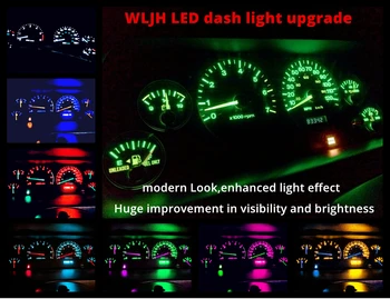 WLJH Super Svetla Instrument Plošči Merilnik Gruče Polno Dash Led Luči Žarnice Kompleti za Jeep Grand Cherokee ZJ 1993 - 2004