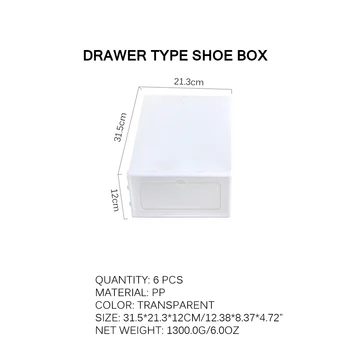 Wonderlife 2PCS/Set Stackable Škatla za Shranjevanje Čevljev Zgosti Flip Čevlji Prozoren Predal Primeru Plastične Čevlje Škatle za Shranjevanje Organizator