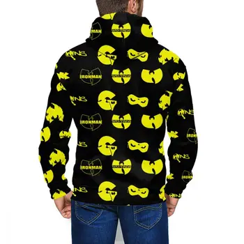 Wu Tang Clan Moda za Moške Hoodie 3D Tiskanja Puloverju Hooded Majica Z Zadrgo
