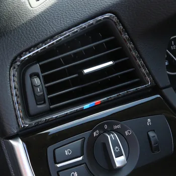 Za BMW F10 Serije 2011-2017 Auto Avto Notranje zadeve Nadzorni Plošči Levo/Desno klimatska Naprava Vtičnico Okvir Pokrova Nalepke iz Ogljikovih Vlaken