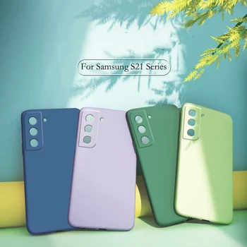 Za Samsung S21 Primeru Tekoče Silikona Mehko Kritje ForSamsung Galaxy S21+ Ultra Telefon Primerih Coque