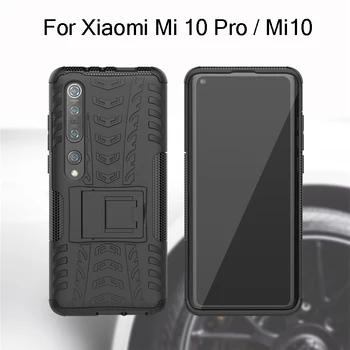 Za Xiaomi Mi 10 Pro 5G Telefon Primeru ShockProof Hibridni Plastičnih Silikonski Stander Hrbtni Pokrovček Za Xiaomi Mi10 Mladi Primerih Mi10Lite