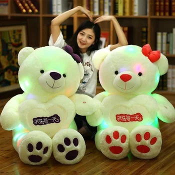 Zasveti LED Bluetooth Ljubitelj Glasbe medvedek Nagačene Živali Plišastih Igrač Pisane Žareče Srčkan medvedek Božično Darilo za Otroka